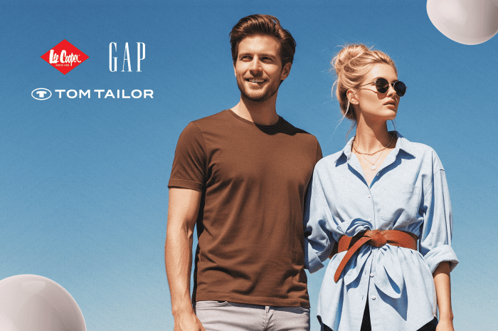 Topowe marki: Lee Cooper, GAP, Tom Tailor — drugi produkt 10% taniej!